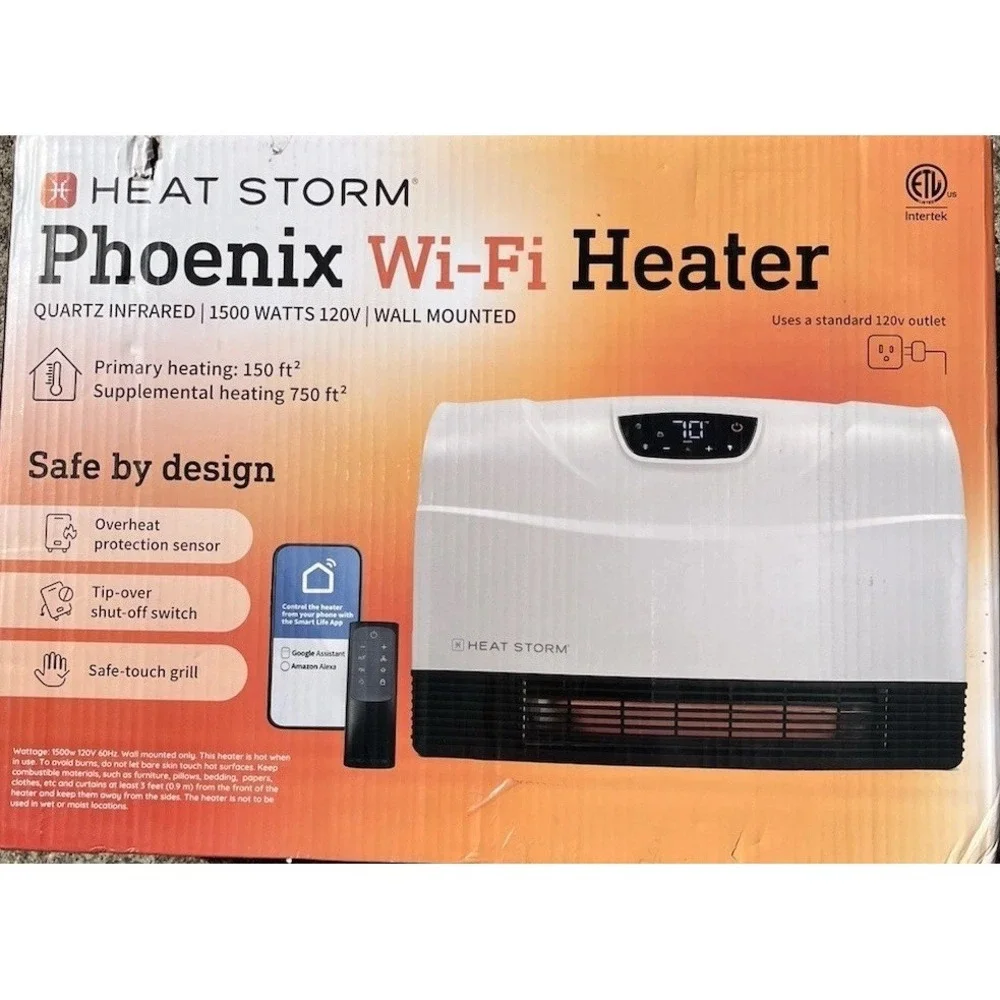 HEAT STORM 1500W Phoenix‎ WiFi Infrared Wall Unit Wi-Fi Smart Heater in White